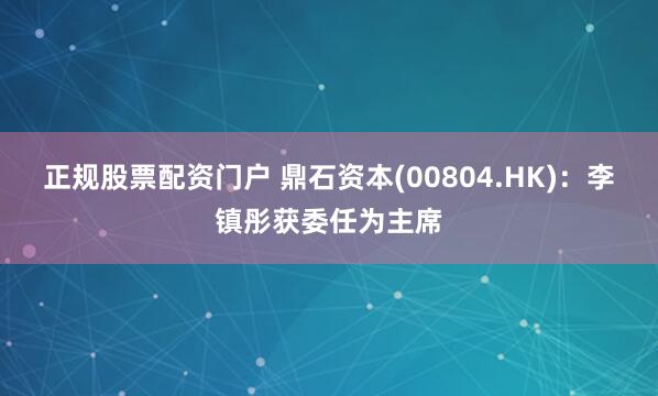 正规股票配资门户 鼎石资本(00804.HK)：李镇彤获委任为主席